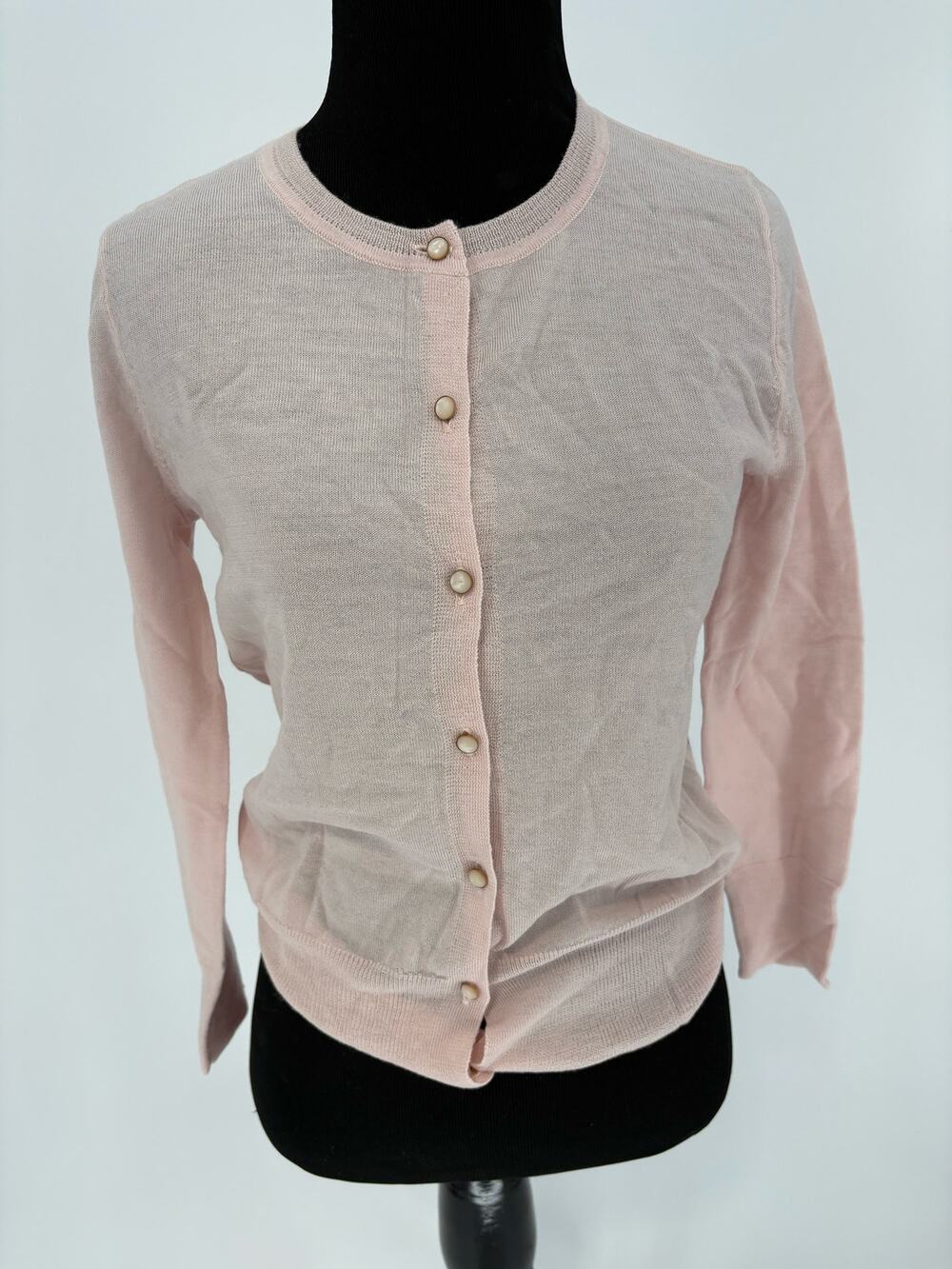 J.Crew 100% merino wool pink cardigan sweater pearl buttons NEW